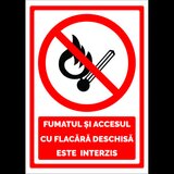 Semn de fumatul si accesul cu flacara deschisa interzis